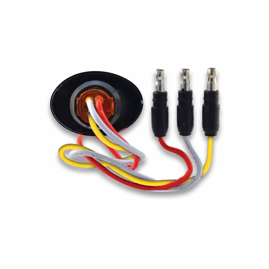 3/4" Amber Marker to White Auxiliary Oval LED Light - 2 Diodes - Thumbnail 7