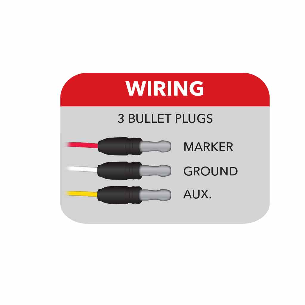 3/4" Red Marker to White Auxiliary Oval LED Light - 2 Diodes - Thumbnail 5