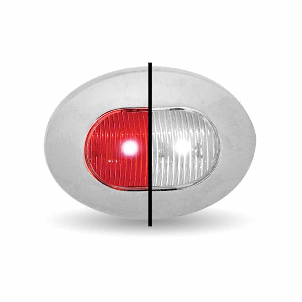 3/4" Red Marker to White Auxiliary Oval LED Light - 2 Diodes - Thumbnail 6