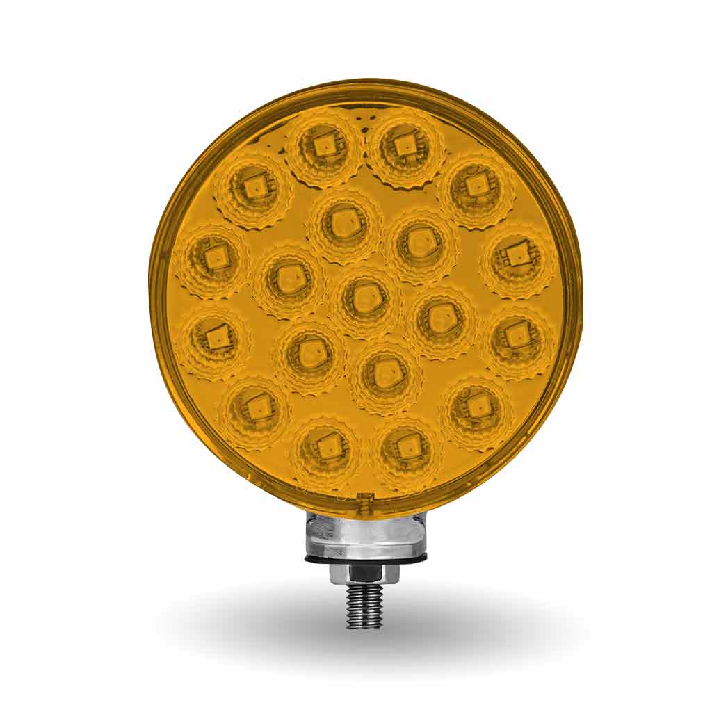 Amber/Red Turn & Marker Double Face Round Reflector LED Light - 38 Diodes - Thumbnail 2