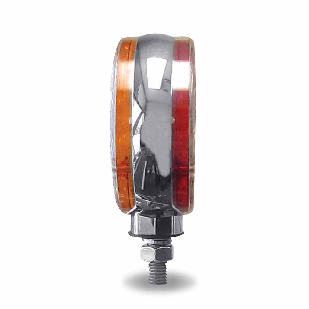 Amber/Red Turn Signal & Marker Super Value Double Face Round LED Light - 42 Diodes - Thumbnail 3