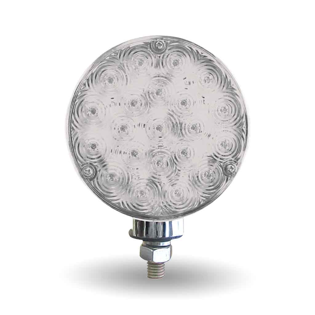 Clear Amber / Clear Red Turn Signal & Marker Super Value Round Double Face LED Fender Light - 42 Diodes - Thumbnail 2