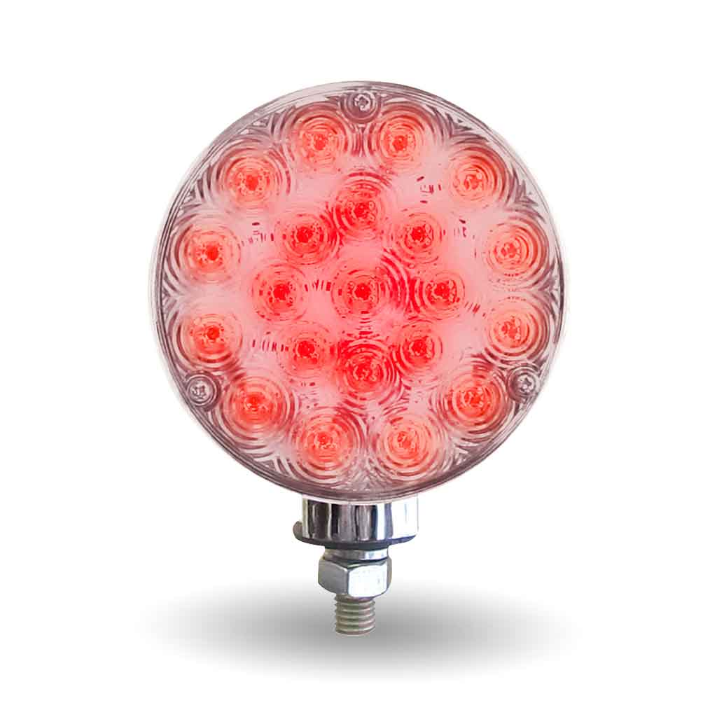 Clear Amber / Clear Red Turn Signal & Marker Super Value Round Double Face LED Fender Light - 42 Diodes - Thumbnail 5