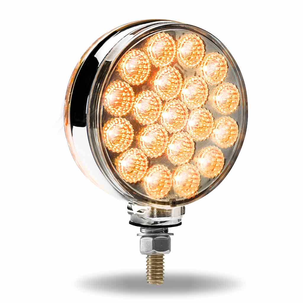 Amber/Red Turn & Marker to Purple Auxiliary Double Face Round Reflector LED Light - 38 Diodes - Thumbnail 7