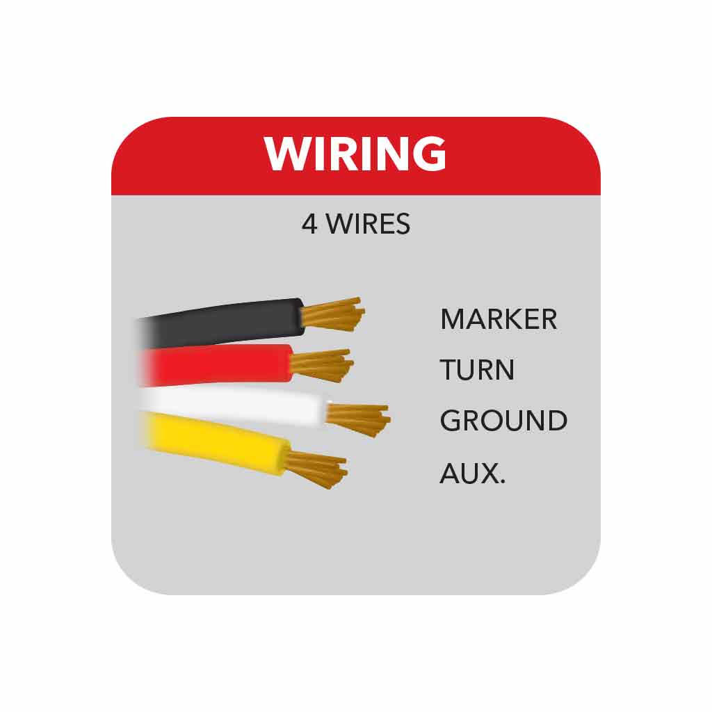 Amber/Red Turn & Marker to Purple Auxiliary Double Face Round Reflector LED Light - 38 Diodes - Thumbnail 10