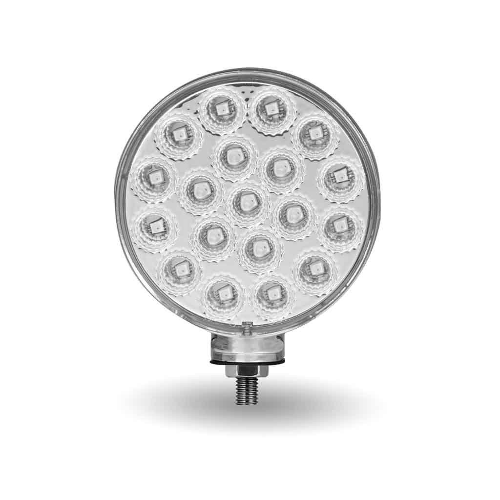 Amber/Red Turn & Marker to Pink Auxiliary Double Face Round Reflector LED Light - 38 Diodes