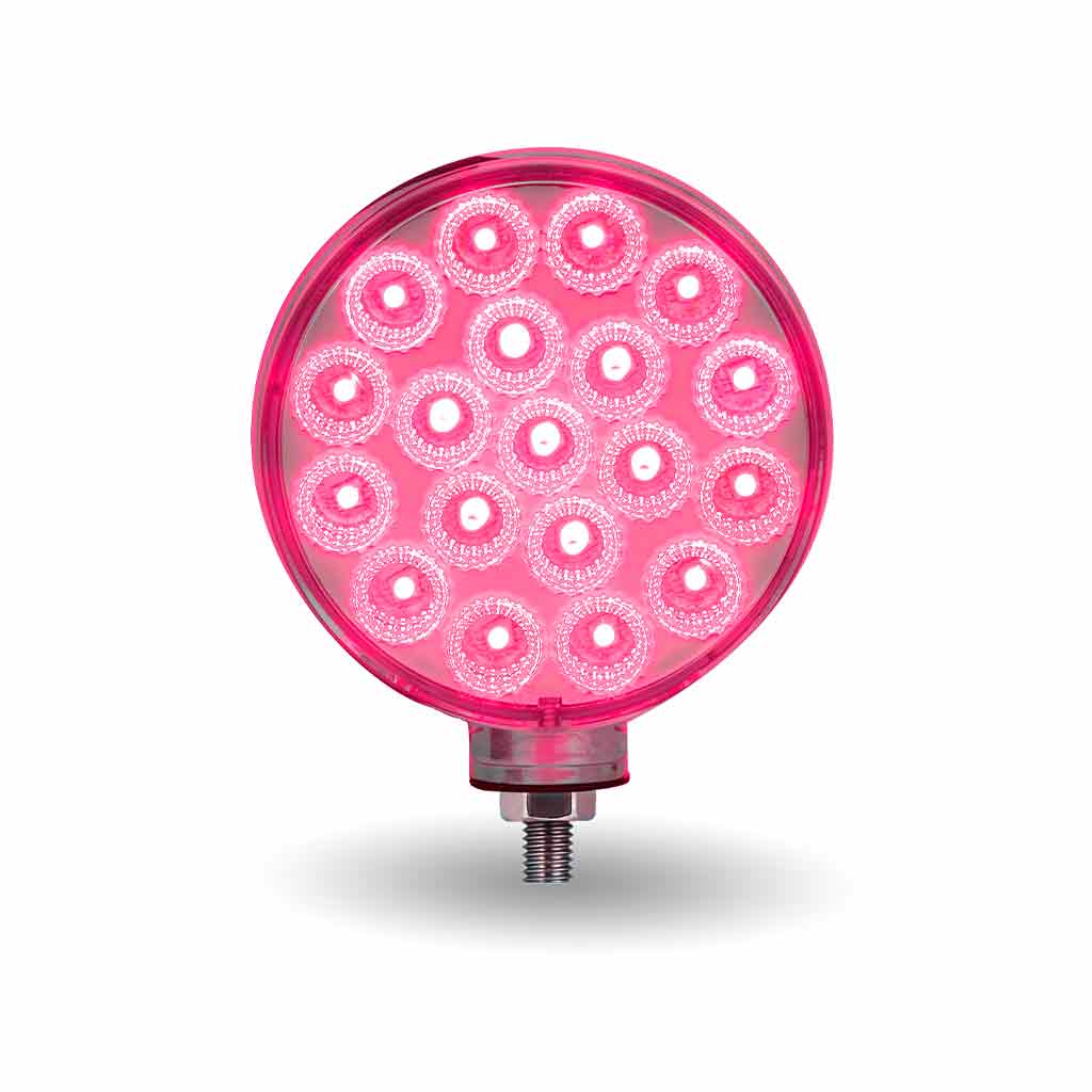 Amber/Red Turn & Marker to Pink Auxiliary Double Face Round Reflector LED Light - 38 Diodes - Thumbnail 4