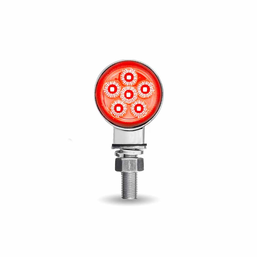 Amber/Red Clearance Marker to Blue Auxiliary 1.8" Mini Double Face Round Light with Reflector LEDs - 12 Diodes - Thumbnail 4