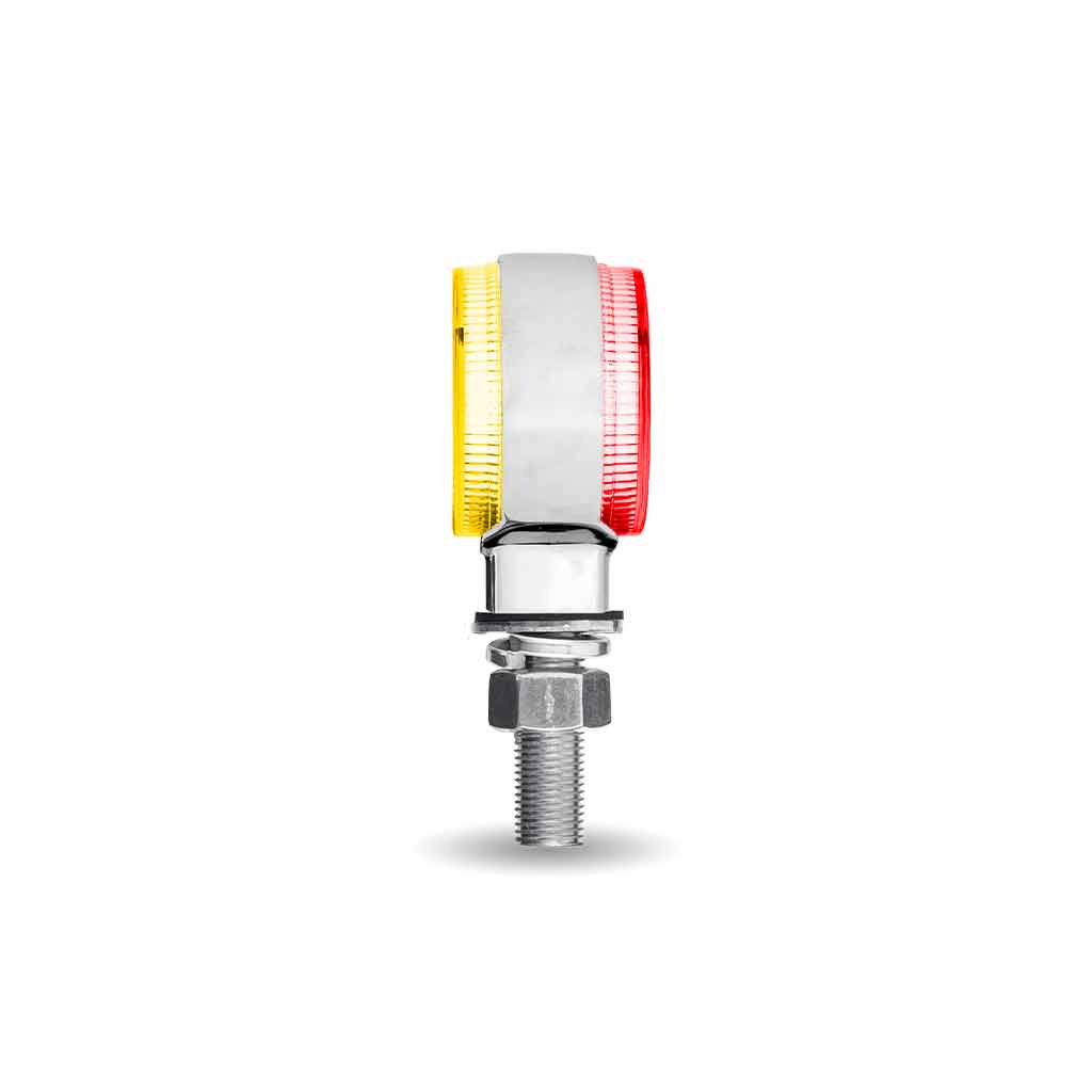 Amber/Red Clearance Marker to Blue Auxiliary 1.8" Mini Double Face Round Light with Reflector LEDs - 12 Diodes - Thumbnail 9