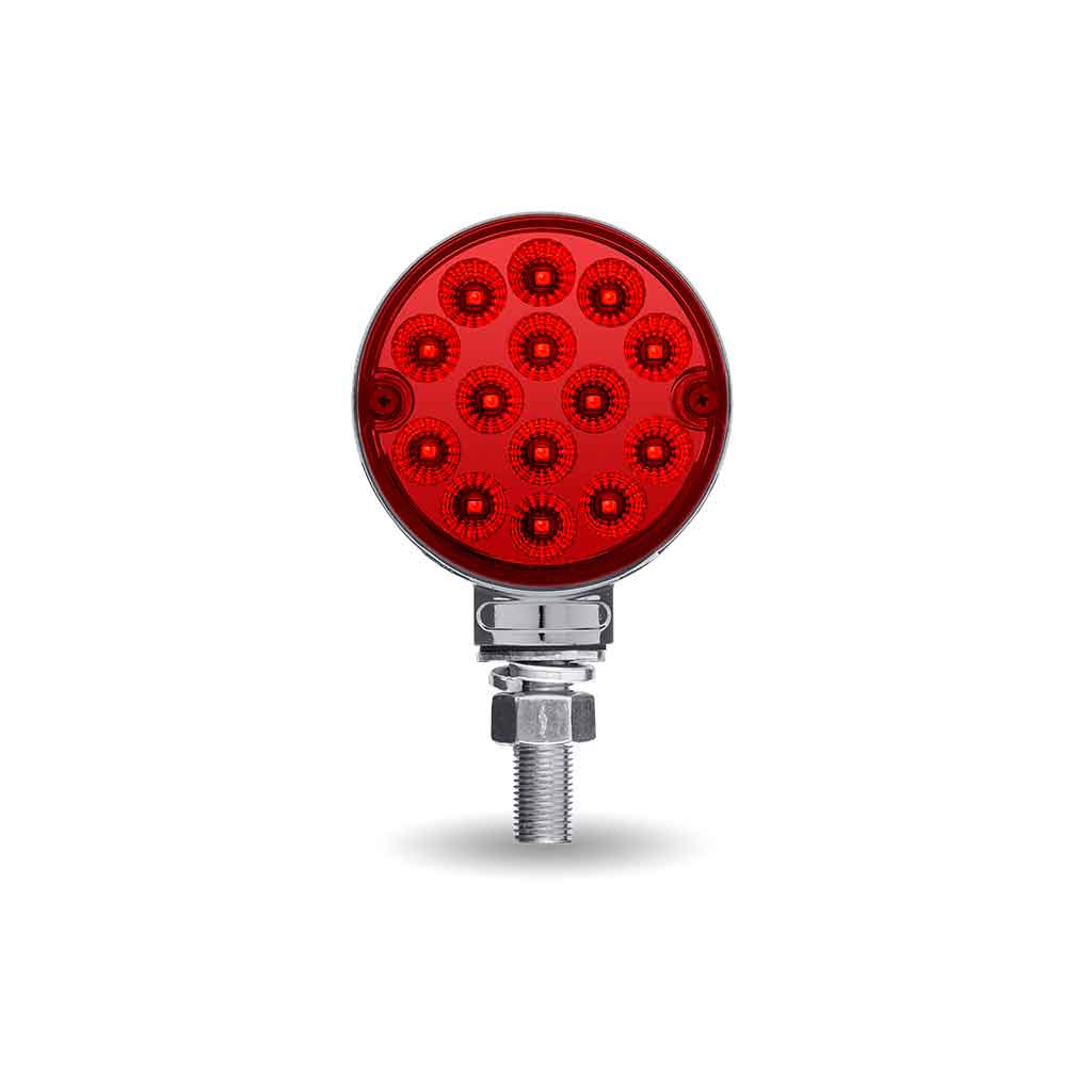 Amber/Red Turn & Marker 3" Mini Double Face Round Light with Reflector LEDs - 28 Diodes - Thumbnail 3