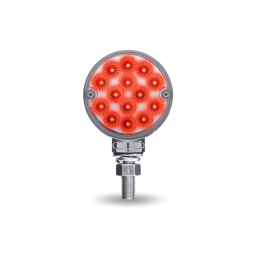 Amber/Red Turn & Marker to Purple Auxiliary 3" Mini Double Face Round Light with Reflector LEDs - 28 Diodes - Thumbnail 5
