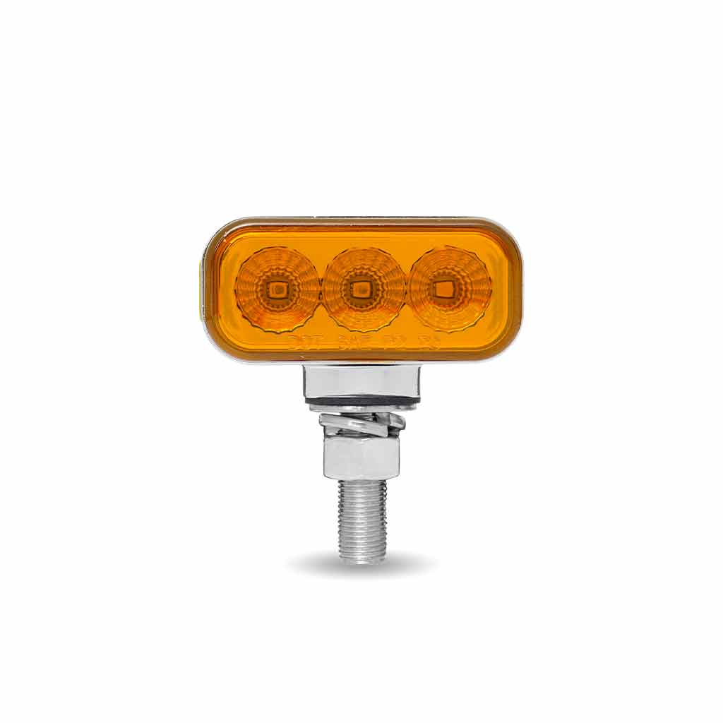 Amber/Red Clearance Marker 1.5" x 3" Mini Double Face Rectangular Light with Reflector LEDs - 10 Diodes - Thumbnail 3
