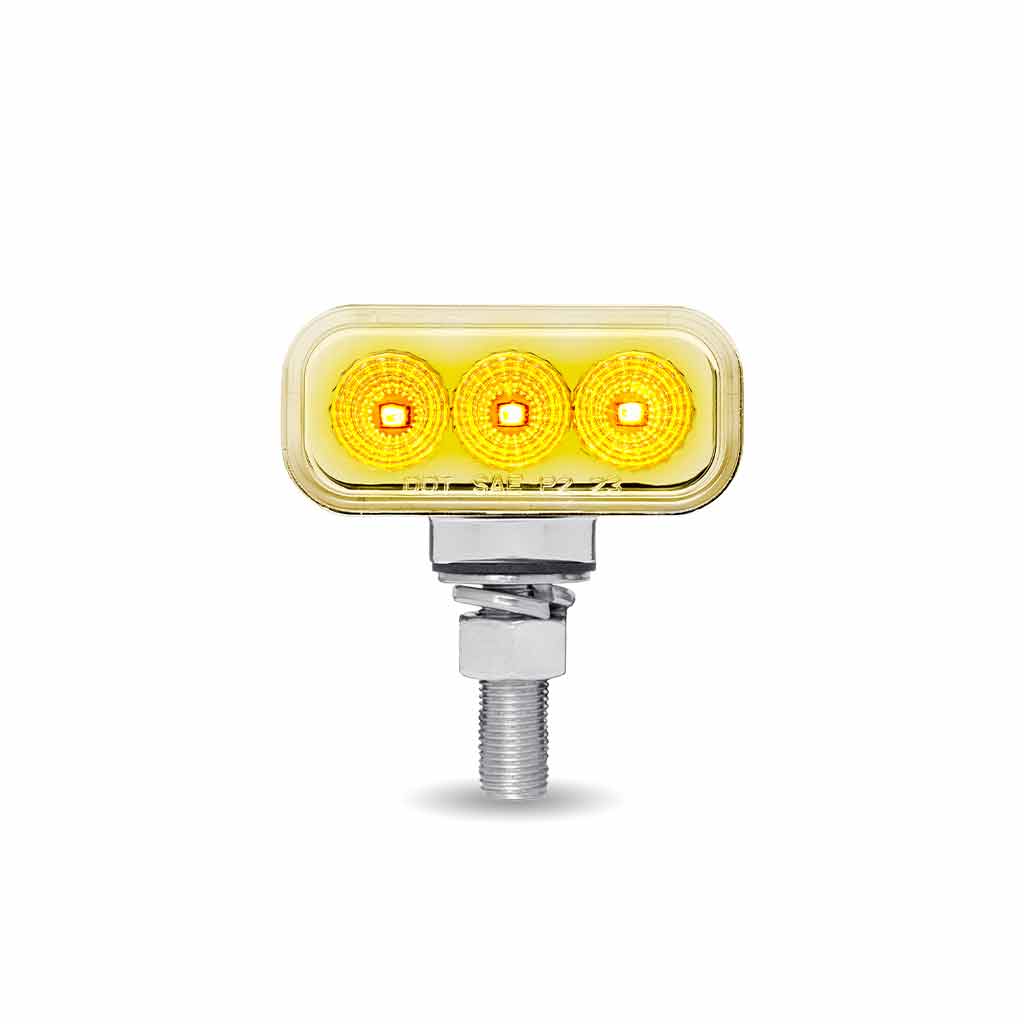 Amber/Red Clearance Marker to Blue Auxiliary 1.5" x 3" Mini Double Face Rectangular Light with Reflector LEDs - 20 Diodes - Thumbnail 3