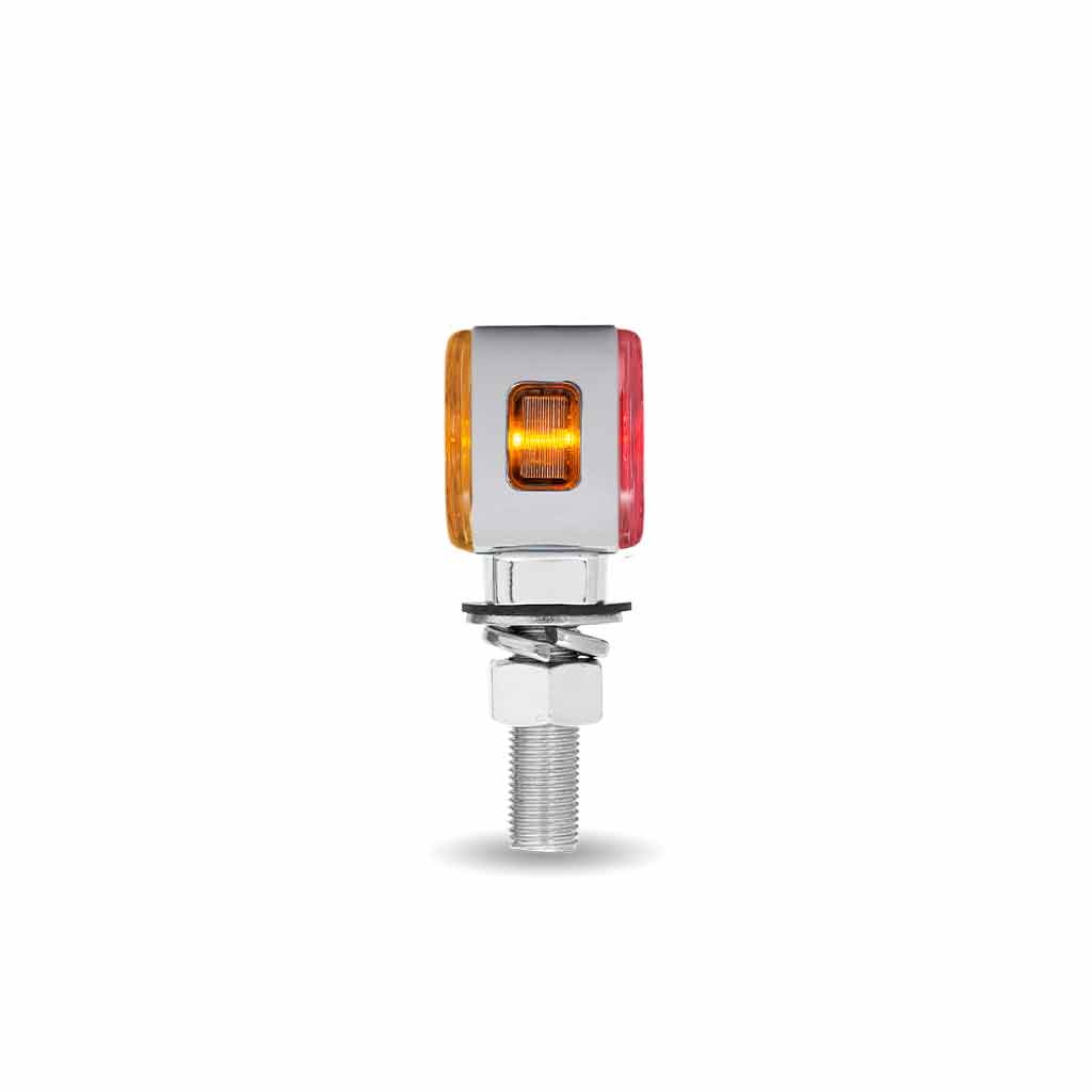 Clear Amber/Red Clearance Marker 1.5" x 3" Mini Double Face Rectangular Light with Reflector LEDs - 10 Diodes - Thumbnail 2