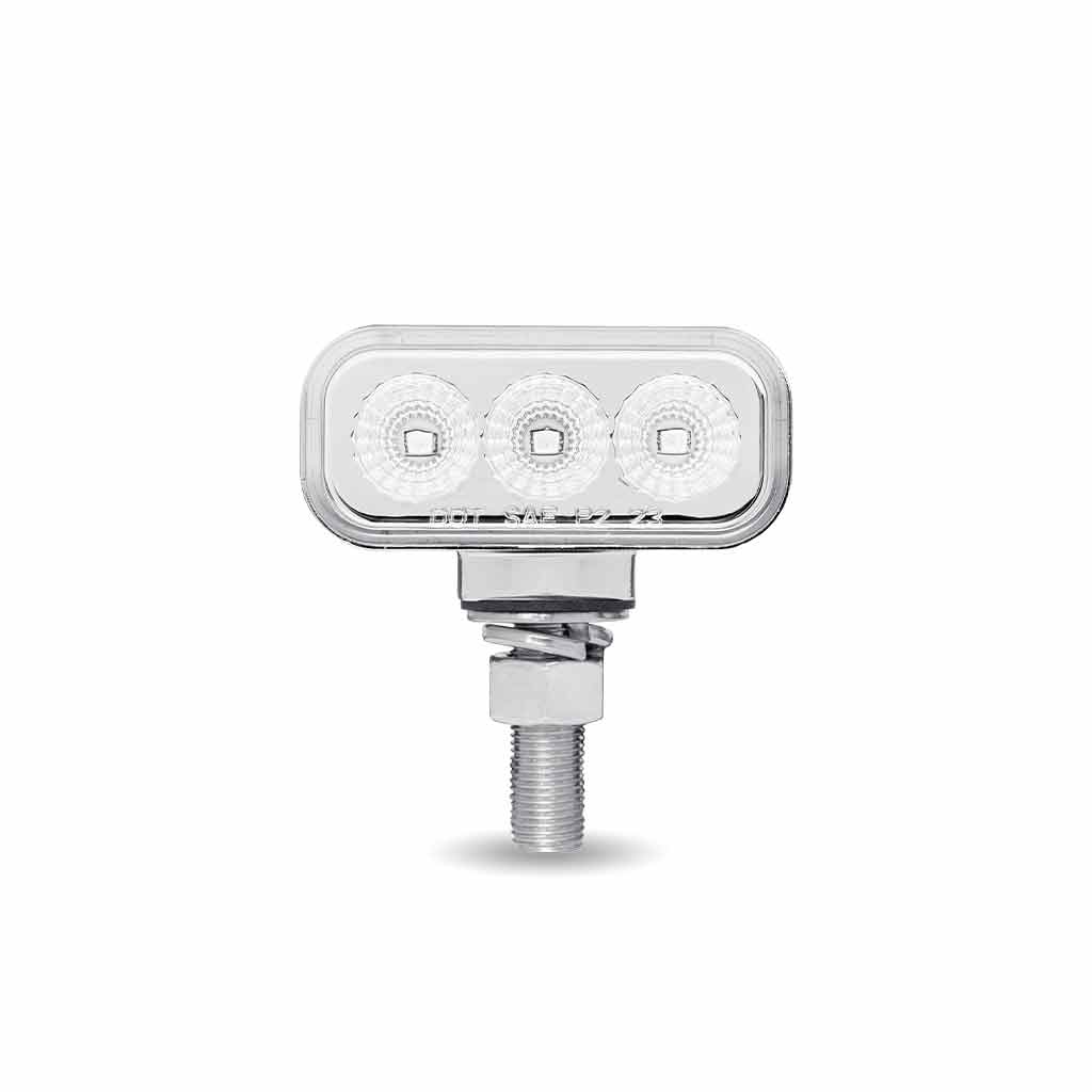 Clear Amber/Red Clearance Marker 1.5" x 3" Mini Double Face Rectangular Light with Reflector LEDs - 10 Diodes - Thumbnail 4