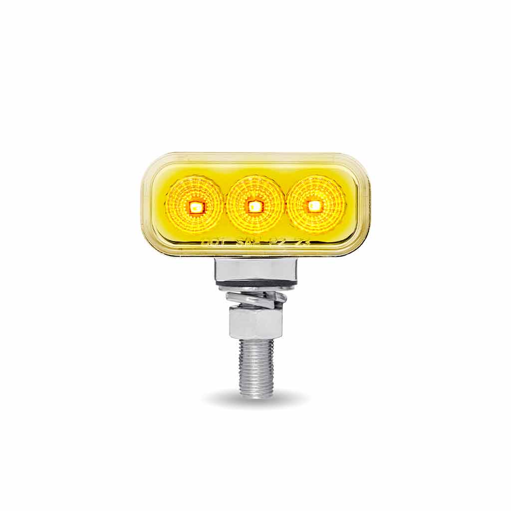 Clear Amber/Red Clearance Marker 1.5" x 3" Mini Double Face Rectangular Light with Reflector LEDs - 10 Diodes - Thumbnail 5