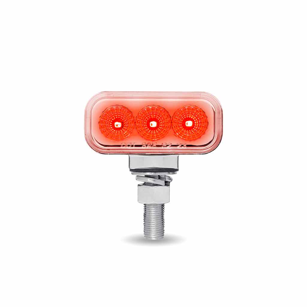Amber/Red Clearance Marker to Green Auxiliary 1.5" x 3" Mini Double Face Rectangular Light with Reflector LEDs - 20 Diodes - Thumbnail 4