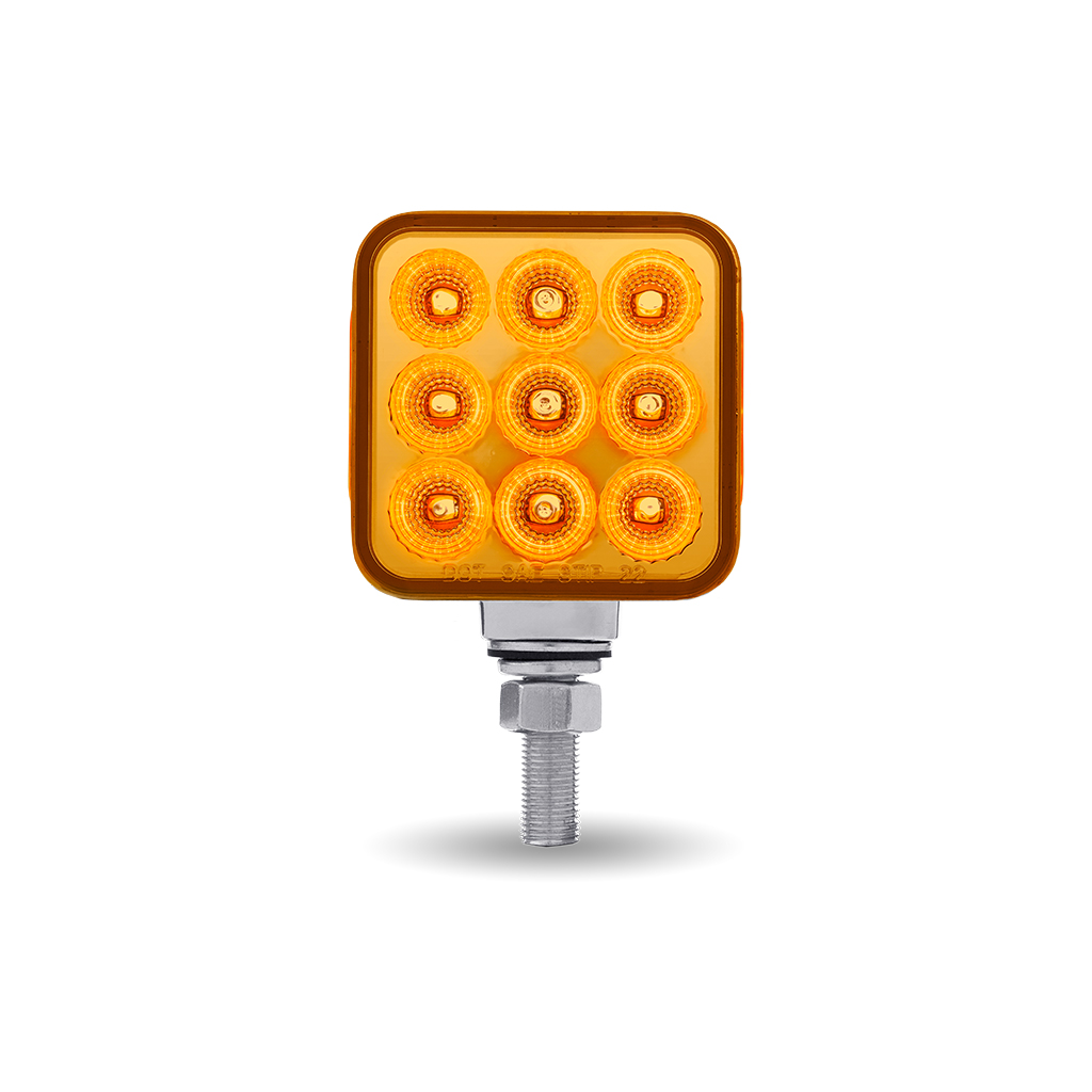 Amber/Red Stop, Turn & Tail 3" Mini Double Face Square Light with Reflector LEDs - 30 Diodes - Thumbnail 2