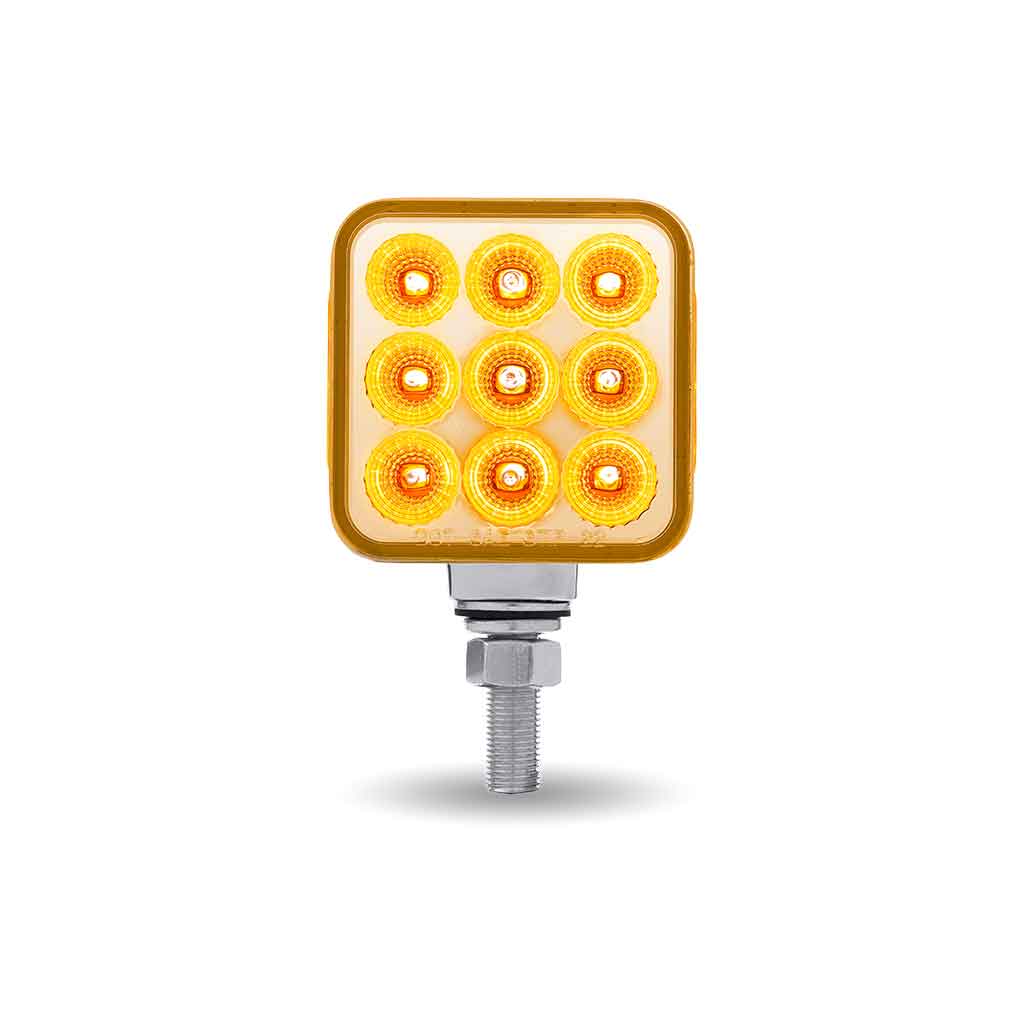 Amber/Red Stop, Turn & Tail to Red Auxiliary 3" Mini Double Face Square Light with Reflector LEDs - 30 Diodes - Thumbnail 3