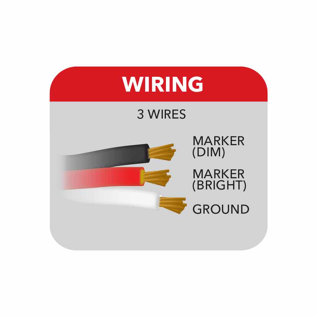 17" Clear Red Marker Slim Flatline LED Light - 24 Diodes - Thumbnail 3