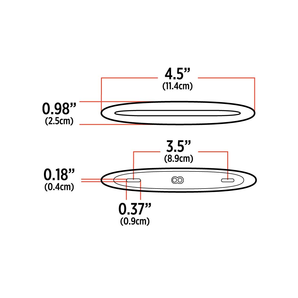4.5" Red Marker Slim Flatline LED Light - 7 Diodes - Thumbnail 3