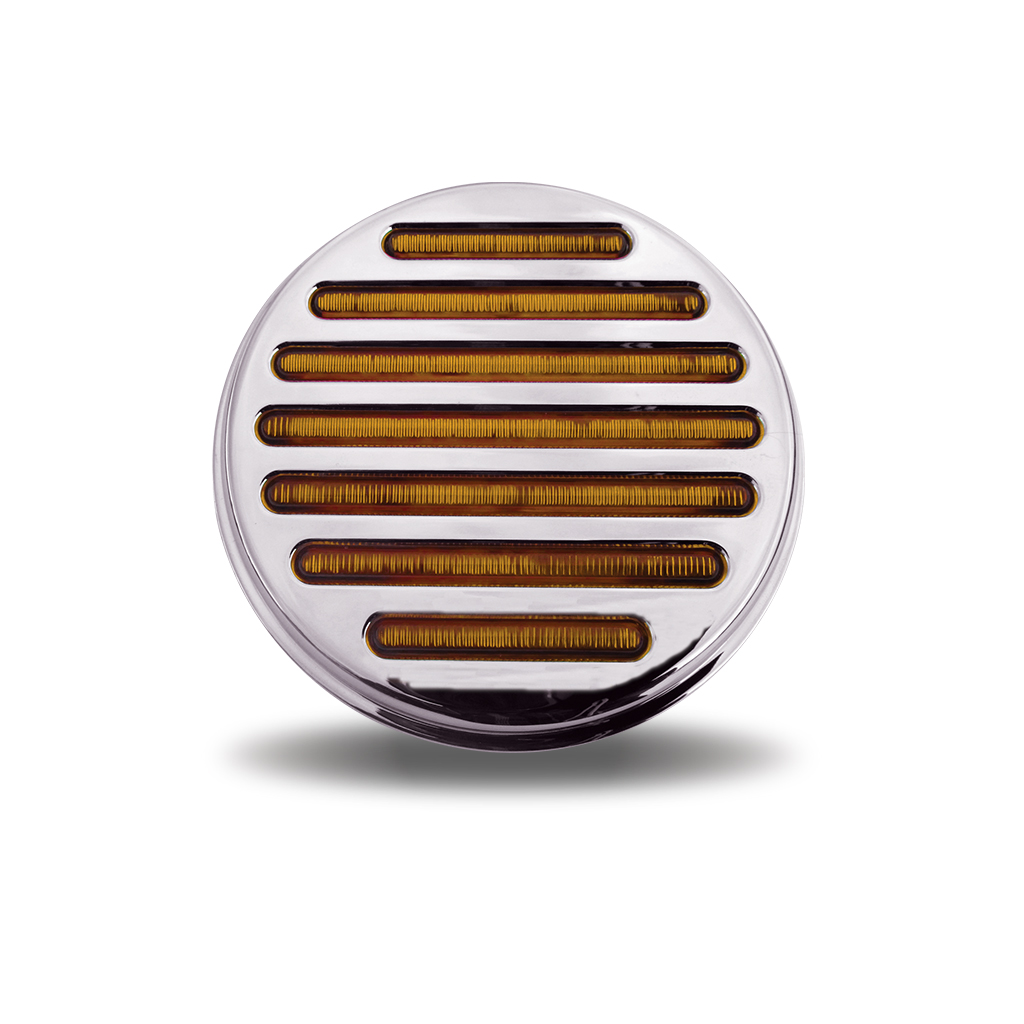 4" Amber Turn & Marker Round Flatline LED Light - 49 Diodes - Thumbnail 3
