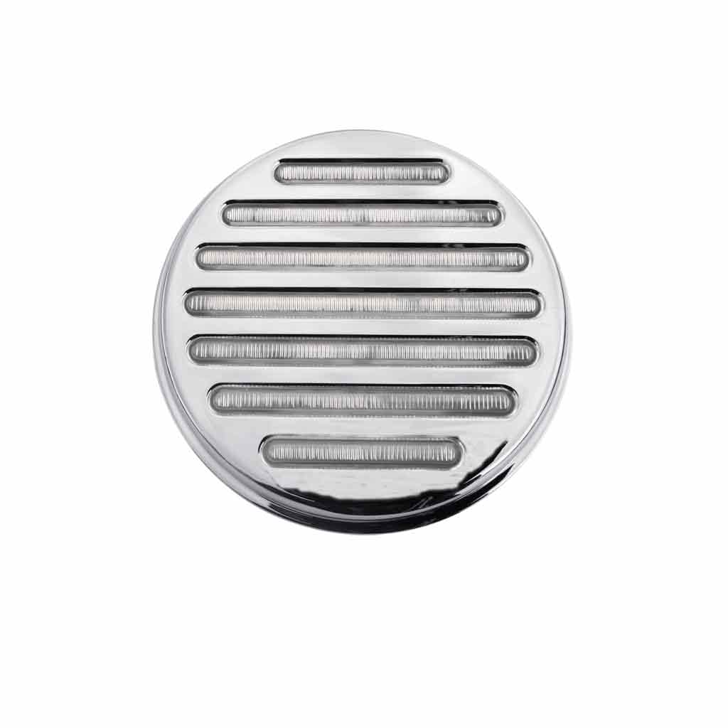 4" Clear Red Stop, Turn & Tail Round Flatline LED Light - 49 Diodes - Thumbnail 2