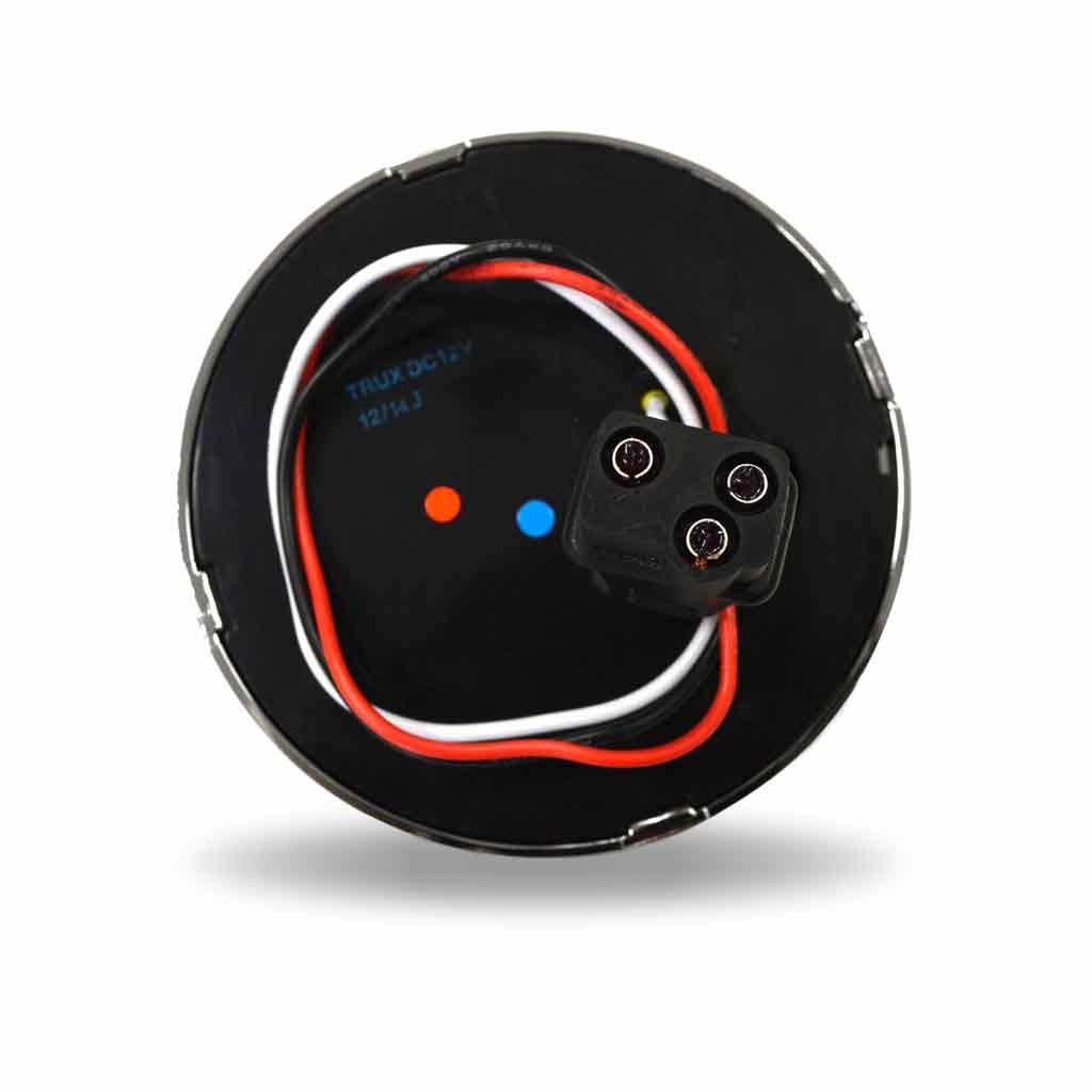 4" Clear Red Stop, Turn & Tail Round Flatline LED Light - 49 Diodes - Thumbnail 4