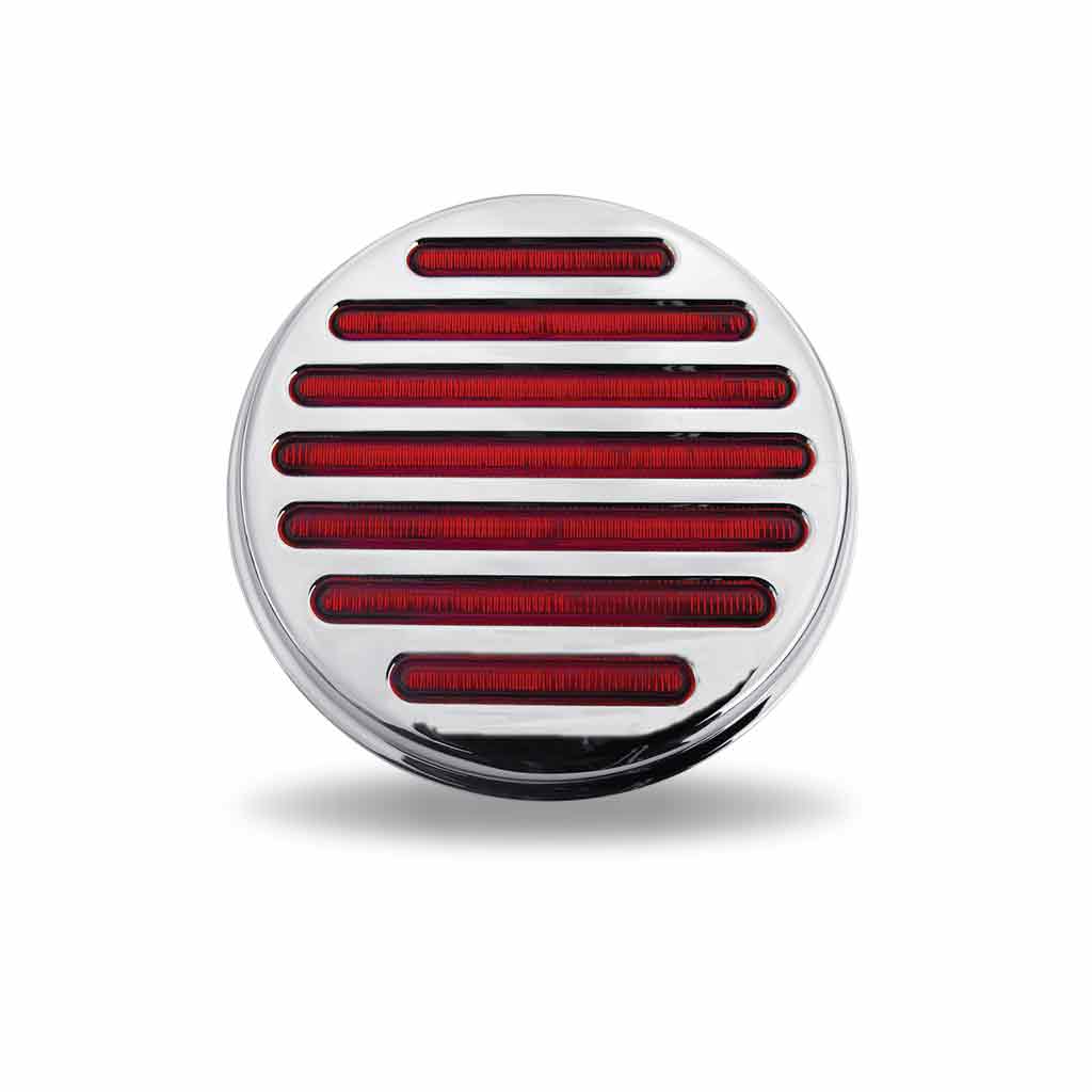 4" Red Stop, Turn & Tail Round Flatline LED Light - 49 Diodes - Thumbnail 3