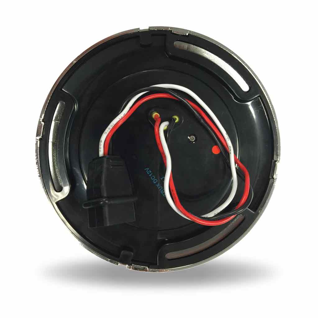 4" Red Stop, Turn & Tail to White Back Up Round Flatline Flange Mount LED Light - 49 Diodes - Thumbnail 3