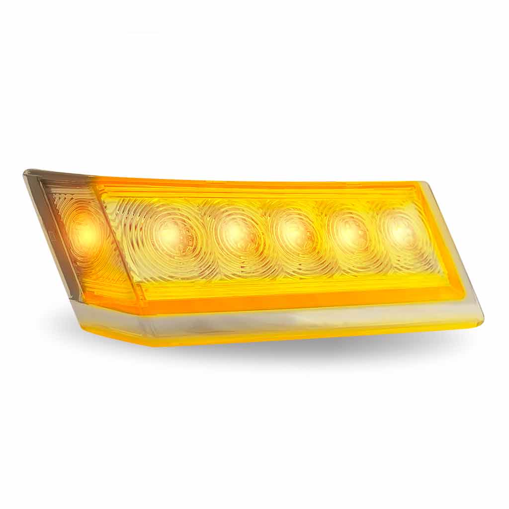 FTL. Clear Amber Side Turn & Clearance Marker w/ Underglow LED Light - Passenger | 6 Diodes - Thumbnail 4