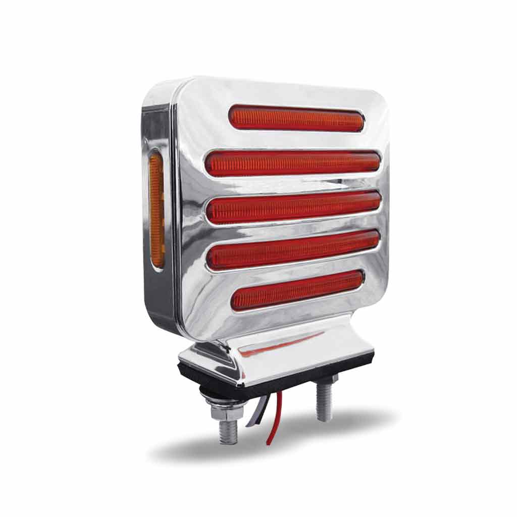 Amber/Red Turn & Marker Double Face Square Flatline LED Light - 80 Diodes - Thumbnail 3