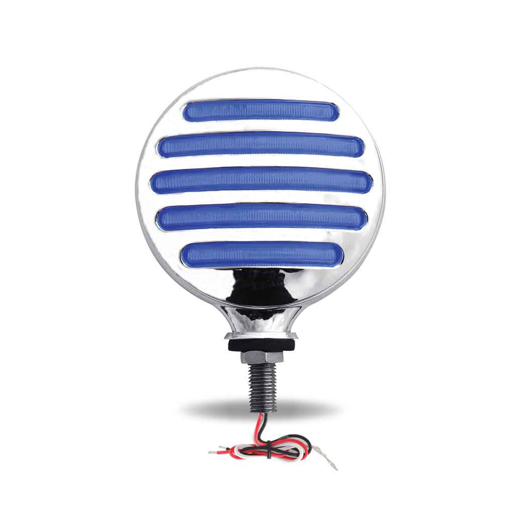 Amber / Red Turn Signal & Marker to Blue Auxiliary Double Face LED Fender Light - 74 Diodes - Thumbnail 3