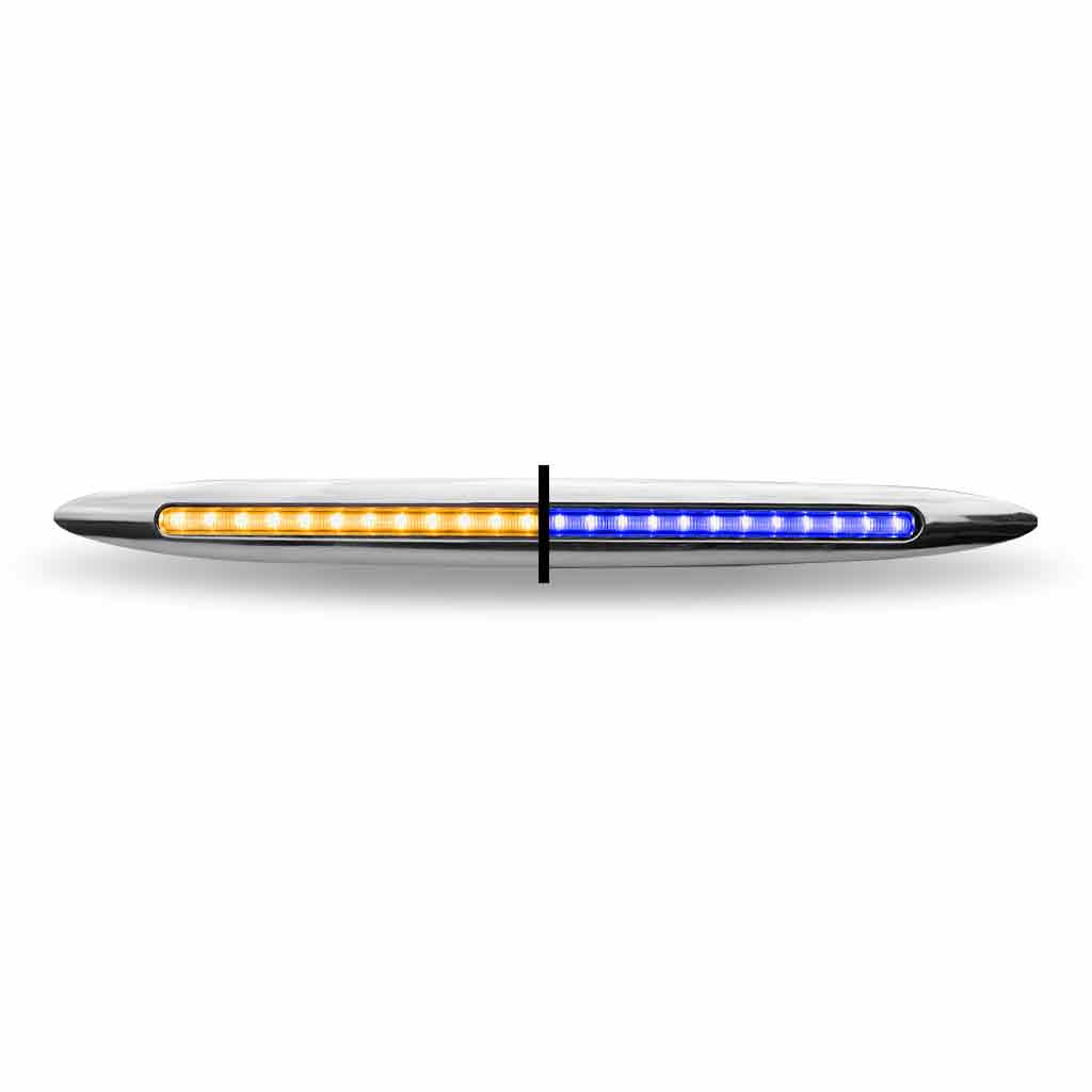 17" Amber Marker to Blue Auxiliary Slim Flatline LED Light - 24 Diodes - Thumbnail 4