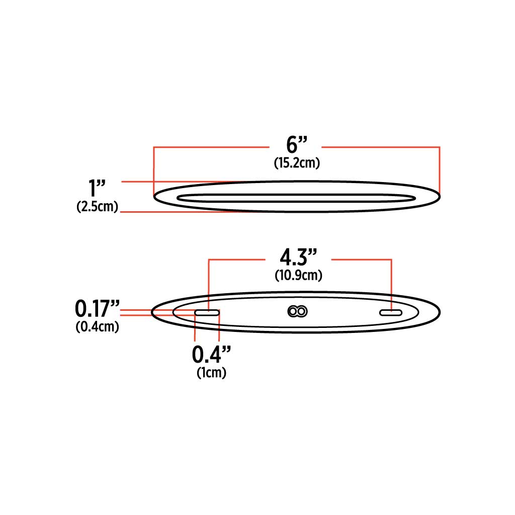 6" Amber Marker to Blue Auxiliary Slim Flatline LED Light - 9 Diodes - Thumbnail 6