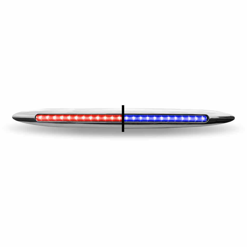 17" Red Marker to Blue Auxiliary Slim Flatline LED Light - 24 Diodes - Thumbnail 6