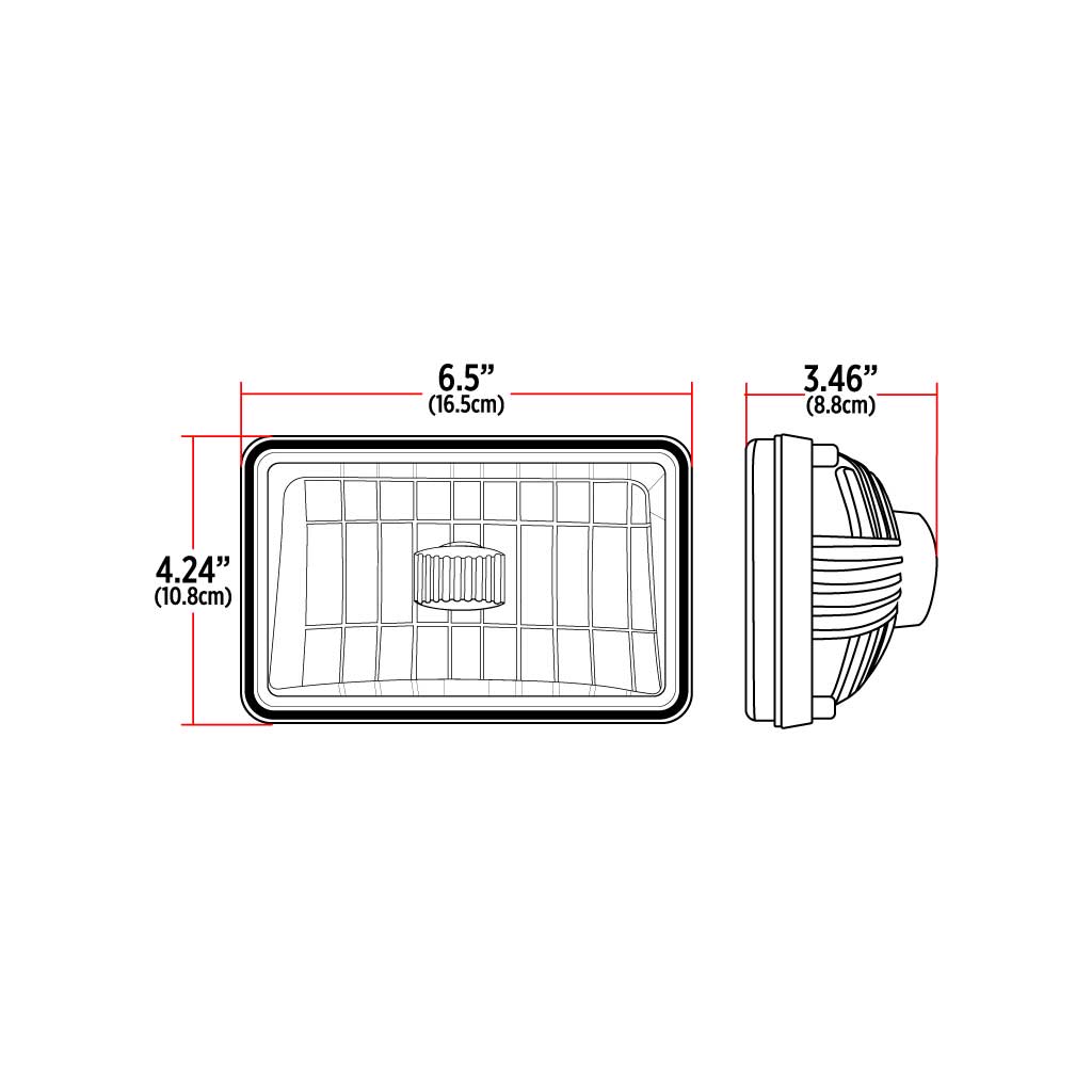 4" x 6" LED Reflector Headlight - High Beam | 1700 Lumens - Thumbnail 3