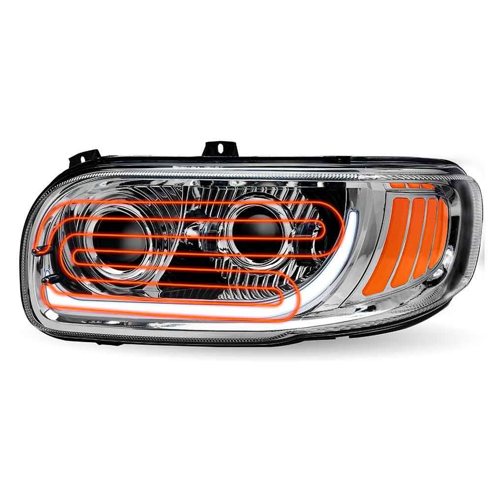 PB. 389/388/367/567 Heated LED Projector Headlight Assembly - Chrome (Driver Side) - Thumbnail 6