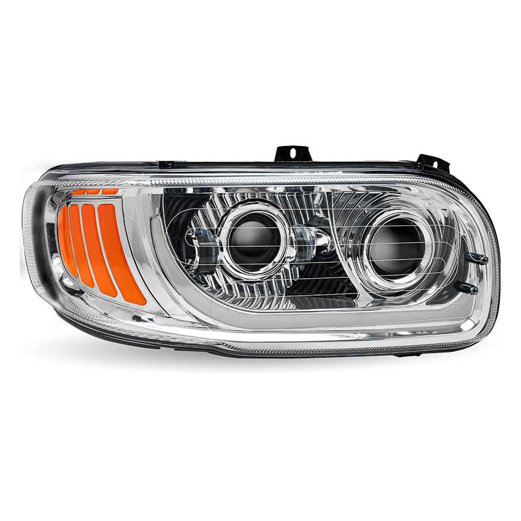 PB. 389/388/367/567 Heated LED Projector Headlight Assembly - Chrome (Passenger Side) - Thumbnail 8