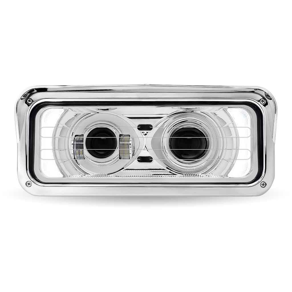 Universal Heated LED Projector Headlight Assembly with Glow Position & Marker LED Accents - Chrome (Passenger Side) - Thumbnail 2