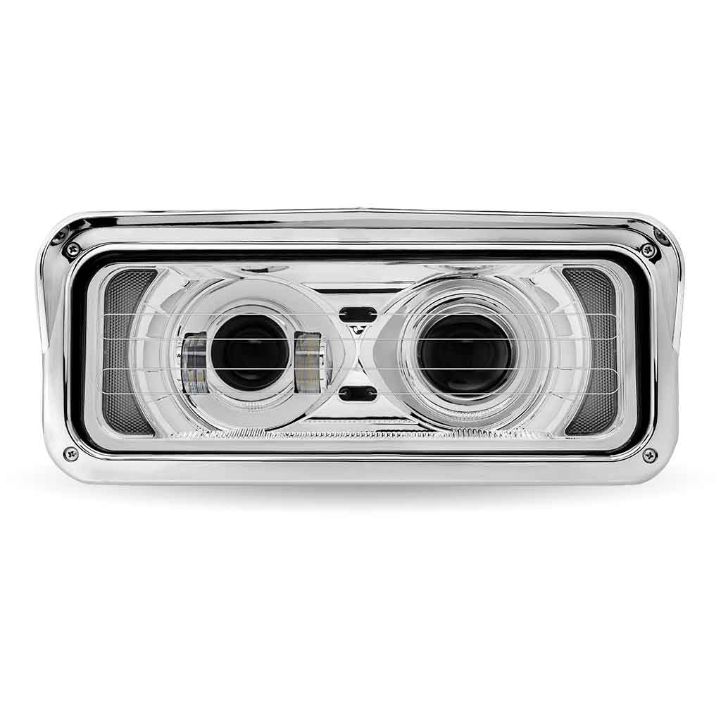 Universal Heated LED Projector Headlight Assembly with Glow Position & Marker LED Accents - Chrome (Passenger Side) - Thumbnail 4