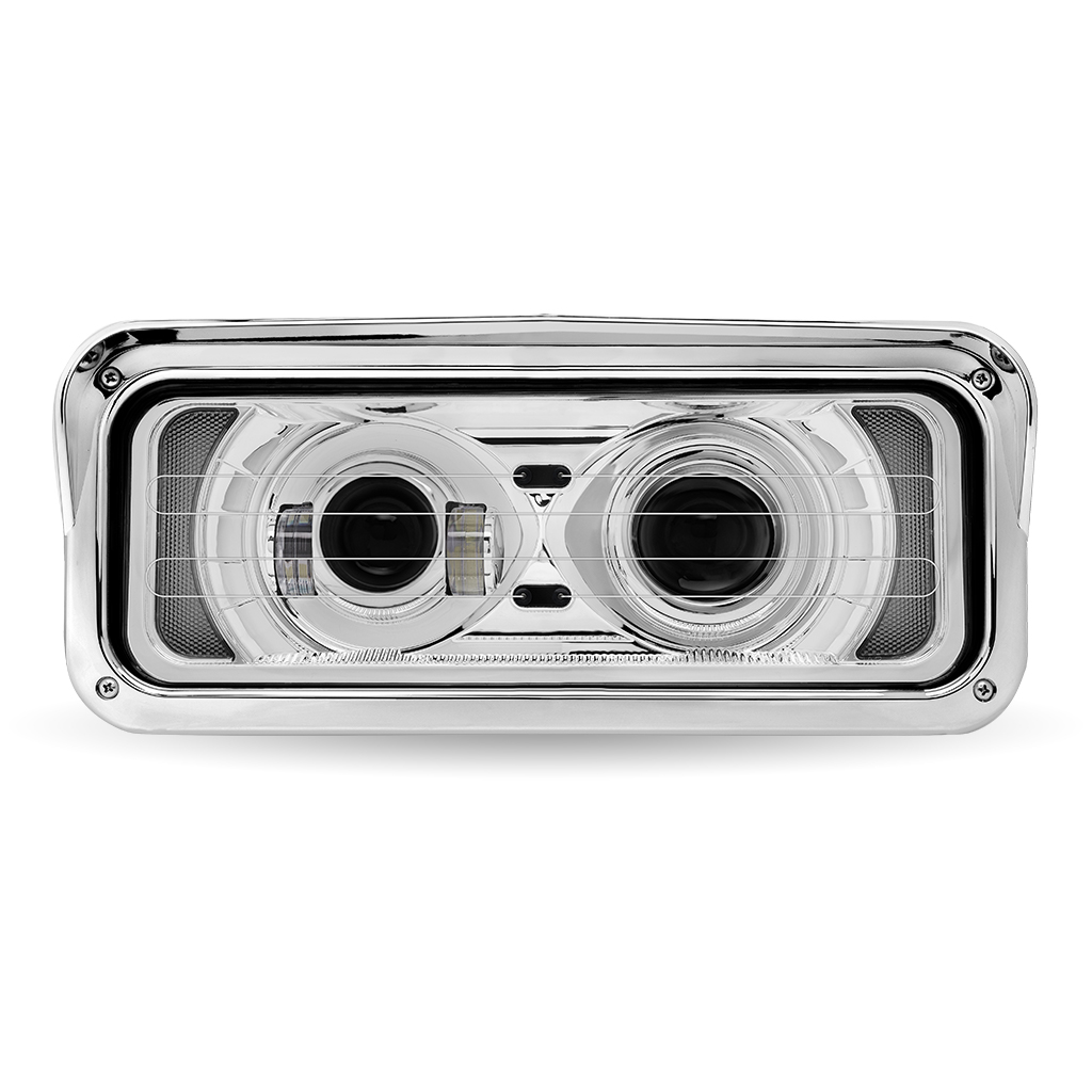 Universal Heated LED Projector Headlight Assembly with Glow Position & Marker LED Accents - Chrome (Passenger Side) - Thumbnail 9