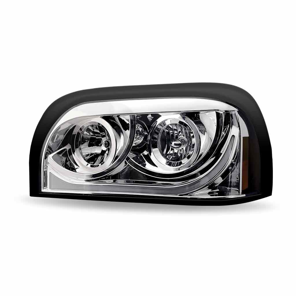 FTL. Century Halogen Projector Headlight Assembly with LED Glow Position, Turn & Marker Accent - Chrome (Driver Side) - Thumbnail 2
