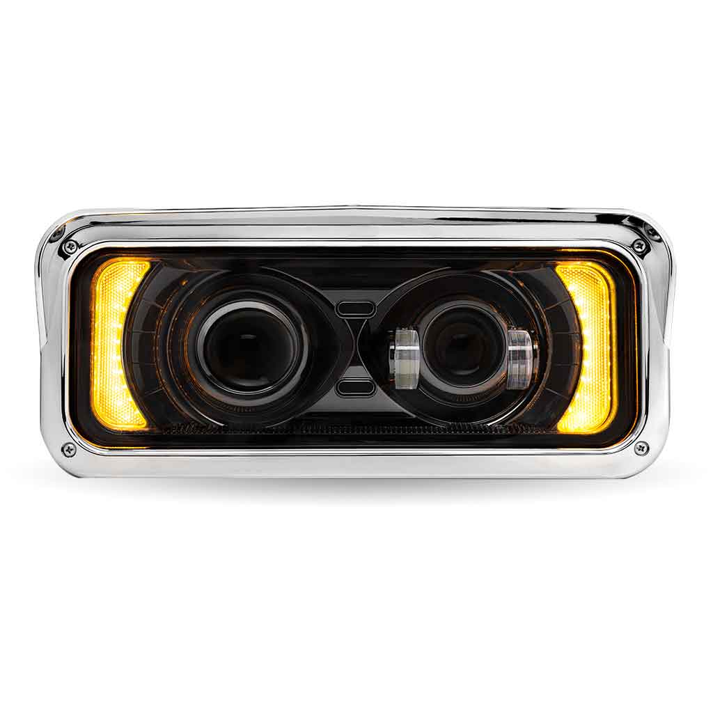 Universal LED Projector Headlight Assembly with Glow Position & Marker LED Accents - Black (Driver Side) - Thumbnail 5