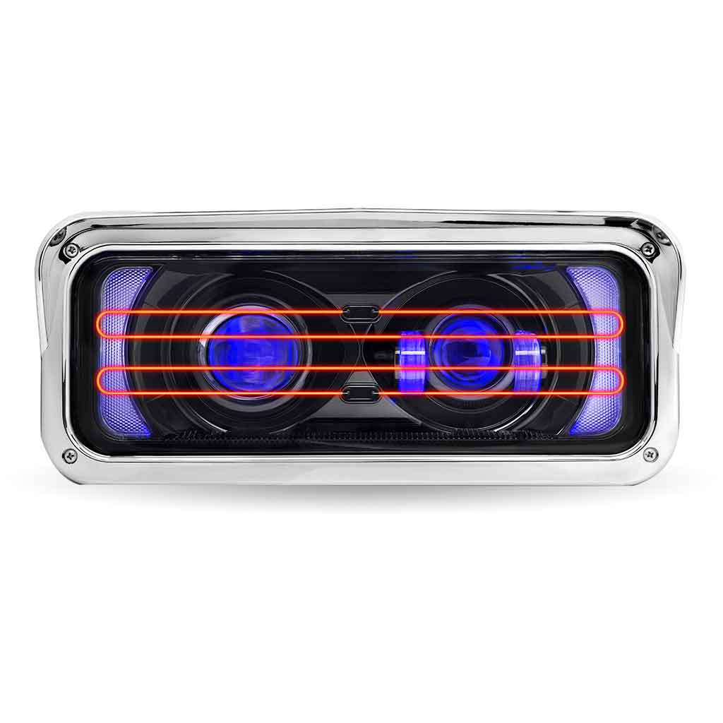 Universal Heated LED Projector Headlight Assembly with Glow Position & Marker LED Accents - Black (Driver Side) - Thumbnail 8