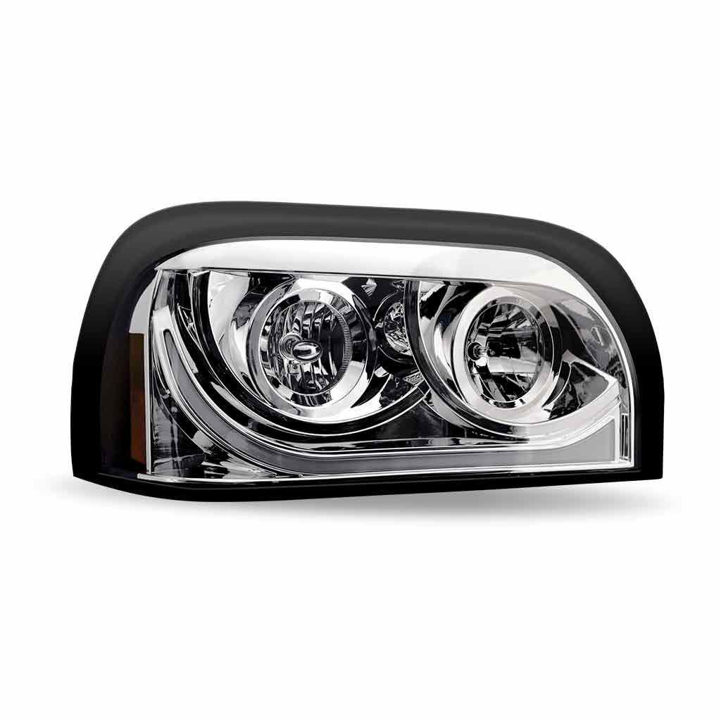 FTL. Century Halogen Projector Headlight Assembly with LED Glow Position, Turn & Marker Accent - Chrome (Passenger Side) - Thumbnail 6