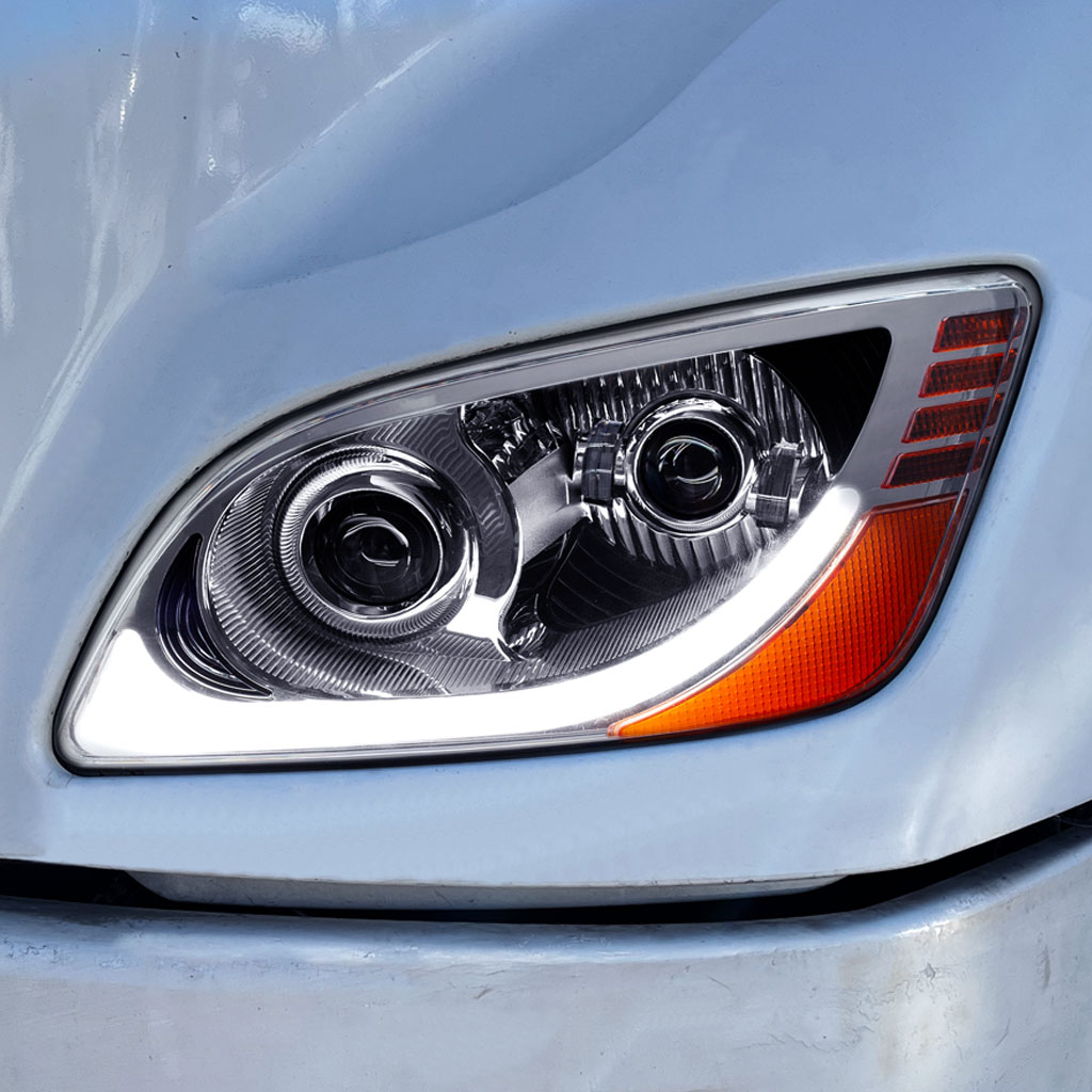 PB. 579/587 LED Projector Headlight Assembly - Chrome (Driver Side) - Thumbnail 2