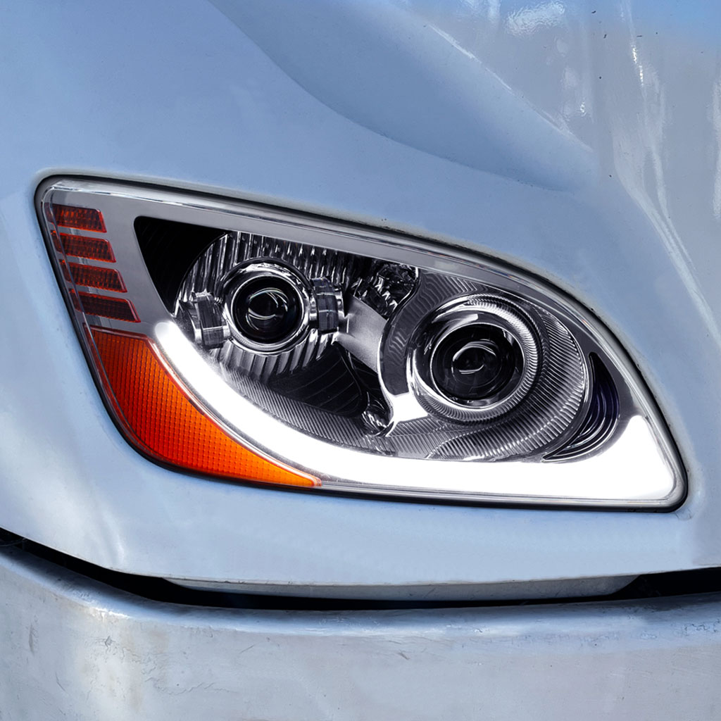 PB. 579/587 LED Projector Headlight Assembly - Chrome (Passenger Side) - Thumbnail 4