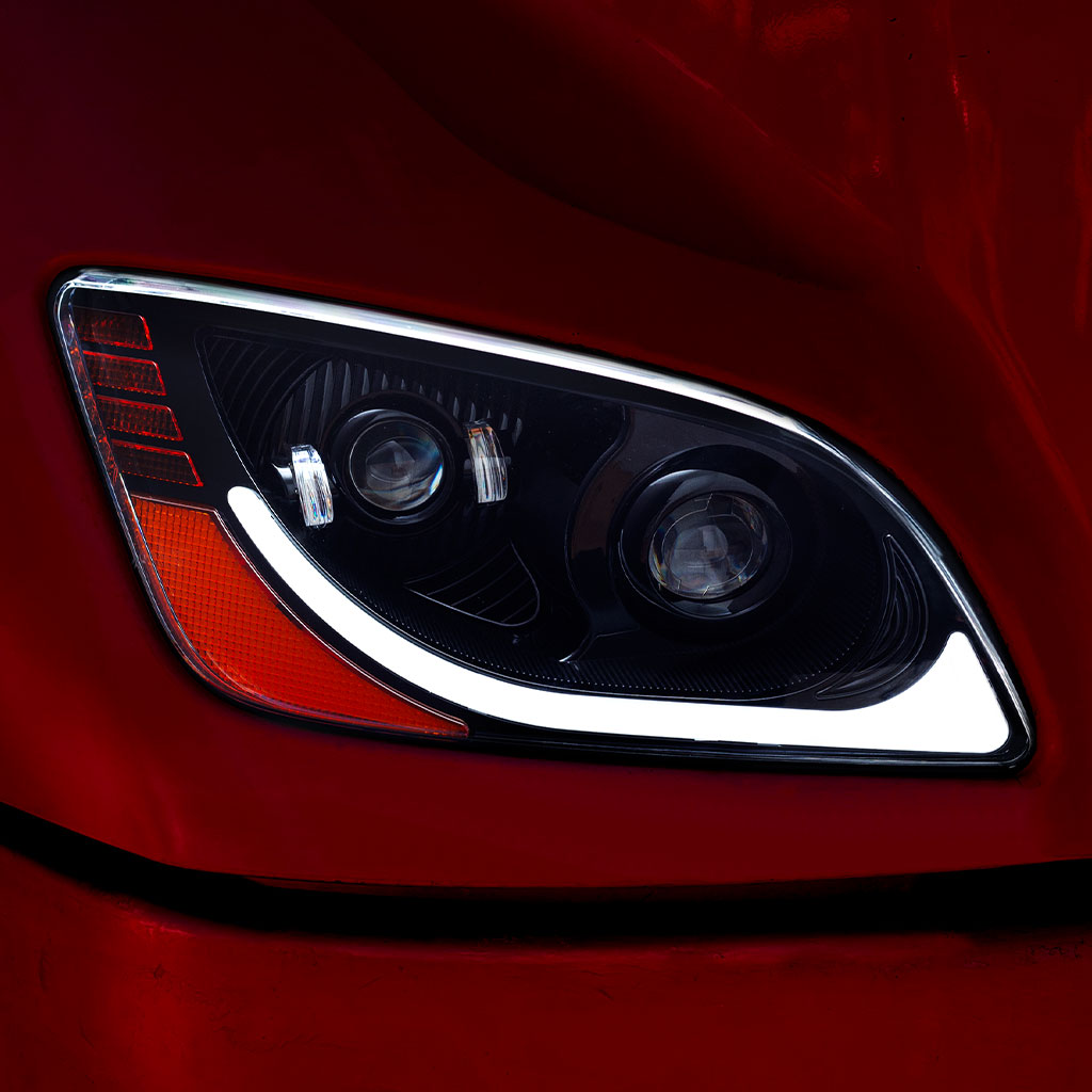 PB. 579/587 LED Projector Headlight Assembly - Black (Passenger Side) - Thumbnail 4