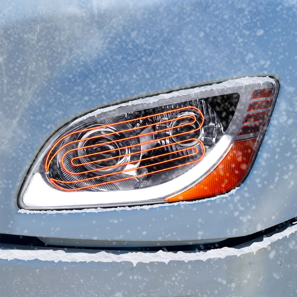 PB. 579/587 Heated LED Projector Headlight Assembly - Chrome (Driver Side) - Thumbnail 2